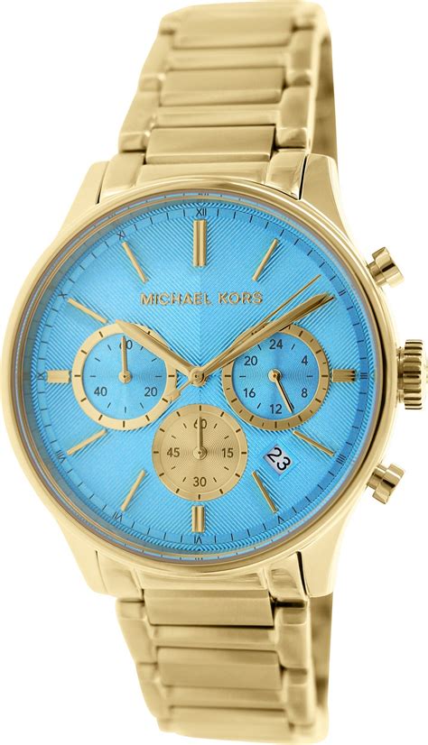 michael kors sport chronograph watch|Michael Kors turquoise face watch.